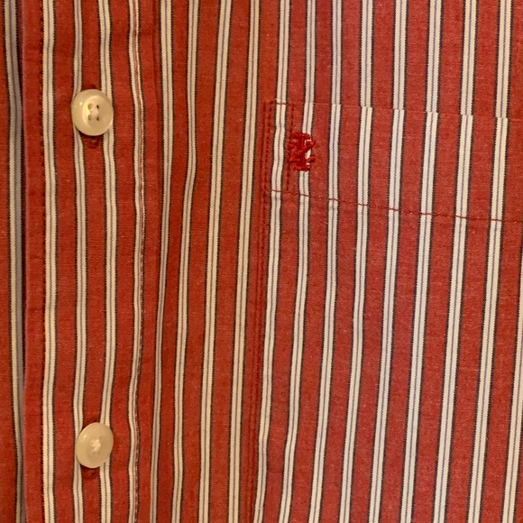 IZod Striped Oxford Red/White - Picture 3 of 7